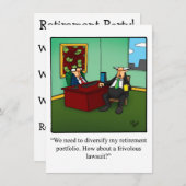 退職おもしろいパーティの招待状 招待状 (正面/裏面)