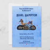 退職おもしろいパーティーバイクもしくは自転車に乗る人 招待状 (正面)