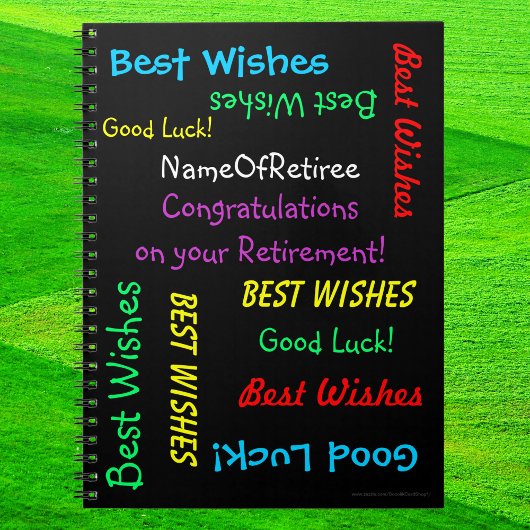 退職おもしろいブラックメカラフルモリブック ノートブック