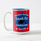 退職おもしろい先生ことわざ ツートーンマグカップ (左)