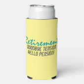 退職おもしろい引用文黄 スリム缶クーラー (Seltzer裏面)