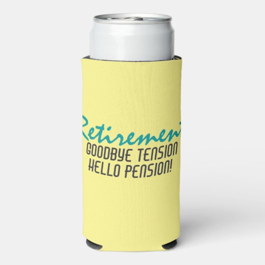 退職おもしろい引用文黄 スリム缶クーラー (Seltzer裏面)