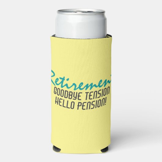 退職おもしろい引用文黄 スリム缶クーラー (Seltzer正面)