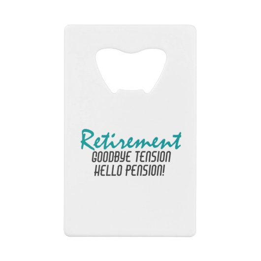 退職おもしろい引用文 クレジットカード栓抜き (正面)