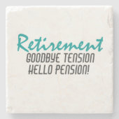 退職おもしろい引用文 ストーンコースター (正面)