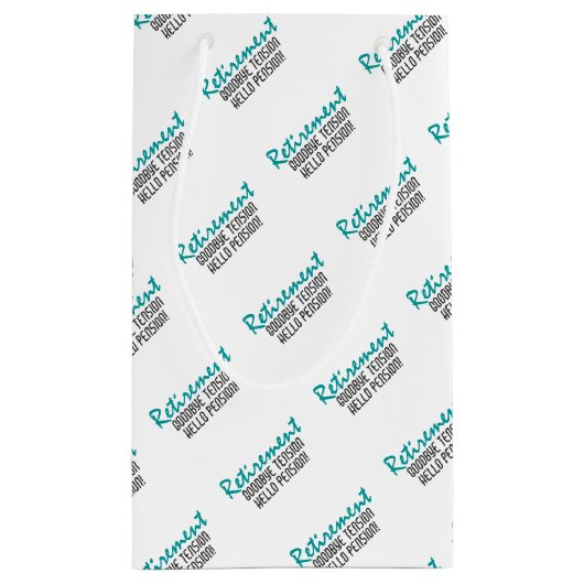 退職おもしろい引用文 スモールペーパーバッグ (裏面)