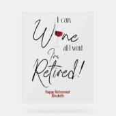 退職おもしろい後は飲み放題 アクリルサイン (正面)