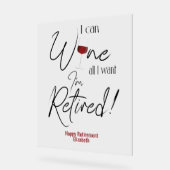 退職おもしろい後は飲み放題 アクリルサイン (傾斜)