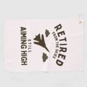 退職おもしろい用空軍退職ことわざ ゴルフタオル (横)