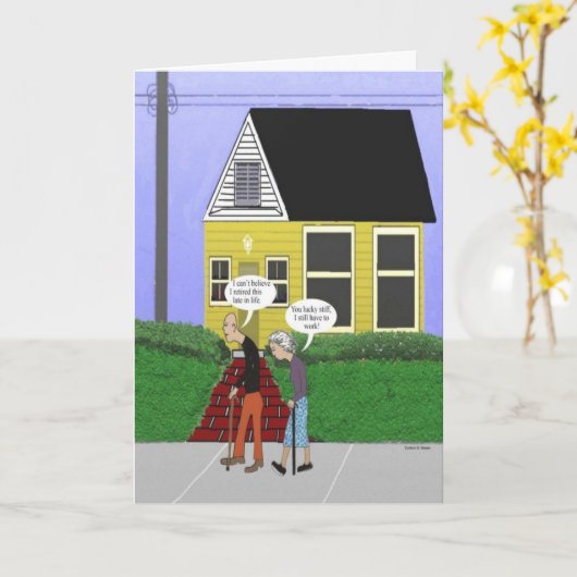 退職おもしろい証 カード (黄色い花)