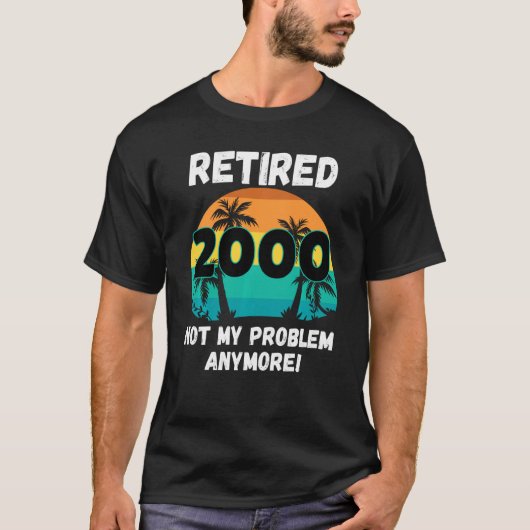 退職おもしろいGag 2000問題退職したなし Tシャツ (正面)