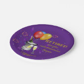 退職お祝いきらめくワインパープル ペーパープレート (アングル)