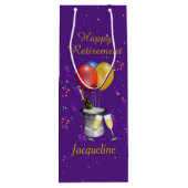 退職お祝いきらめくワインパープル ワインギフトバッグ (裏面)