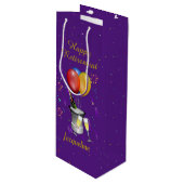退職お祝いきらめくワインパープル ワインギフトバッグ (正面アングル)