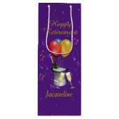 退職お祝いきらめくワインパープル ワインギフトバッグ (正面)