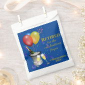 退職お祝いきらめくワインブルー フェイバーバッグ (クリップ留めされた状態)