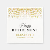 退職お祝いパーティー金ゴールドグリッターナプキンス スタンダードカクテルナプキン (正面)