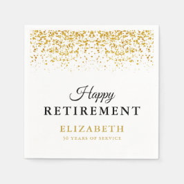 退職お祝いパーティー金ゴールドグリッターナプキンス スタンダードカクテルナプキン