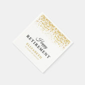 退職お祝いパーティー金ゴールドグリッターナプキンス スタンダードカクテルナプキン (角)