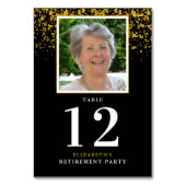 退職お祝いパーティー金ゴールドグリッター写真 テーブルナンバー (裏面)