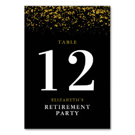 退職お祝いパーティー金ゴールドグリッター テーブルナンバー