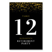 退職お祝いパーティー金ゴールドグリッター テーブルナンバー (裏面)