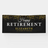 退職お祝いパーティー金ゴールドグリッター 横断幕 (横)