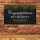 退職お祝いパーティー金ゴールドグリッター 横断幕