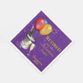 退職お祝いパープル紙 スタンダードランチョンナプキン (角)