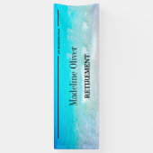 退職お祝いブルービーチ搭乗券 横断幕 (縦)