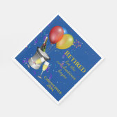 退職お祝いブルーペーパーナプキン スタンダードランチョンナプキン (角)