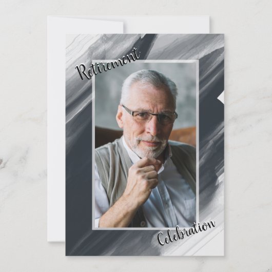 退職お祝い写真招待状 招待状 (正面)