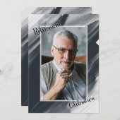 退職お祝い写真招待状 招待状 (正面/裏面)