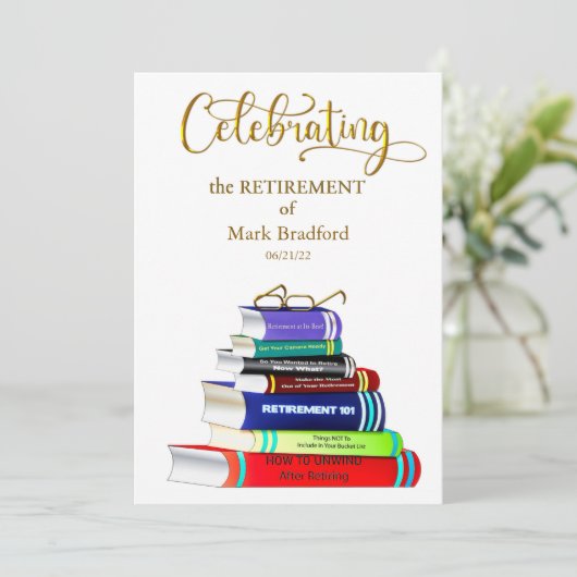 退職お祝い招待状積み上げ帳簿 招待状 (スタンド正面)