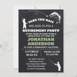 退職お祝い魚釣り退職パーティー 招待状