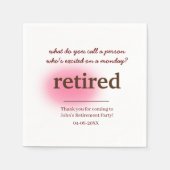 退職が興奮している人を何と呼ぶか スタンダードカクテルナプキン (正面)