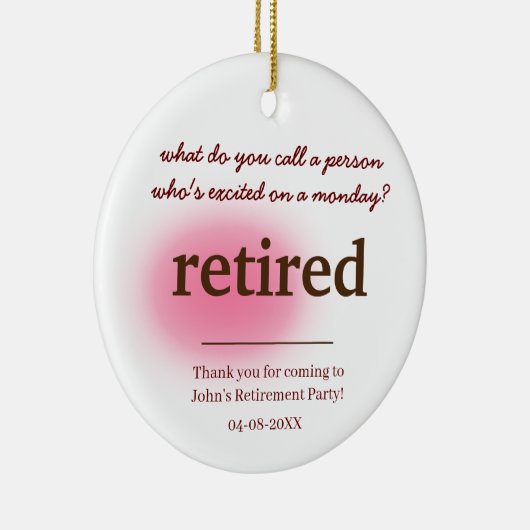 退職が興奮している人を何と呼ぶか セラミックオーナメント (右)
