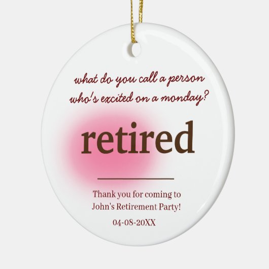 退職が興奮している人を何と呼ぶか セラミックオーナメント (左)