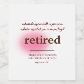 退職が興奮している人を何と呼ぶか ワインラベル (シングルラベル)