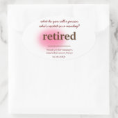 退職が興奮している人を何と呼ぶか 楕円形シール (バッグ)