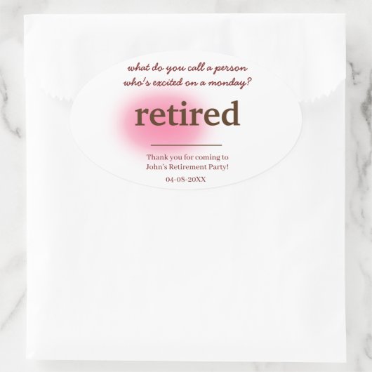 退職が興奮している人を何と呼ぶか 楕円形シール (バッグ)