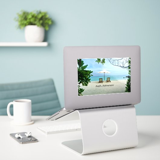 -退職したああ…引退 シール (デスク上のノートパソコン)