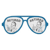 退職したおもしろいレトロおもしろい眼鏡! アビエーターサングラス (正面)