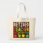 退職したおもしろい先生離れ後 ラージトートバッグ (正面)