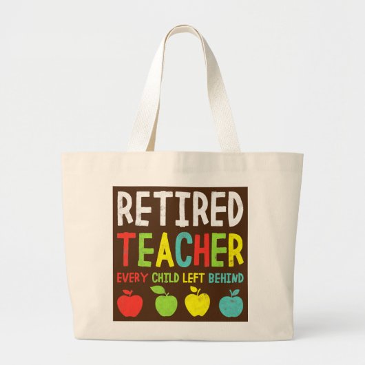 退職したおもしろい先生離れ後 ラージトートバッグ (正面)