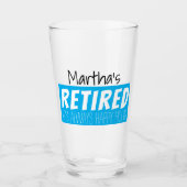 退職したおもしろい幸せ時パーソナライズされた タンブラーグラス (正面)