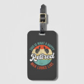 退職したおもしろおじさん 退職祝い ラゲッジタグ (正面縦)