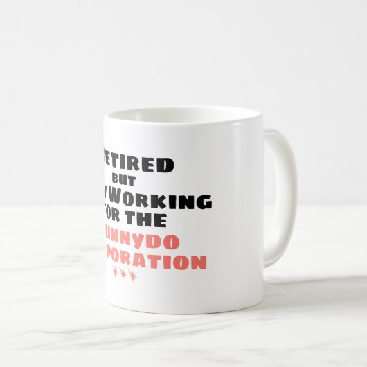 退職したしかしHunneydo Corp.のために今働きます コーヒーマグカップ (正面右)
