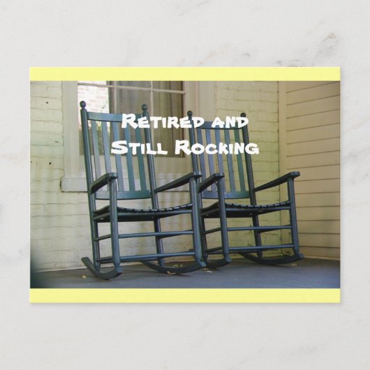 「退職したそして静止ロッキング」はがき ポストカード (正面)