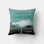 退職したなご機嫌な人RV |のパーソナライズなティール(緑がかった色) クッション (裏面)